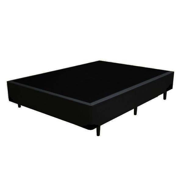 Imagem de Cama Box Queen Colchão Classic Mola Ensacada + Box Sintético Preto Serra Negra 67x158x198