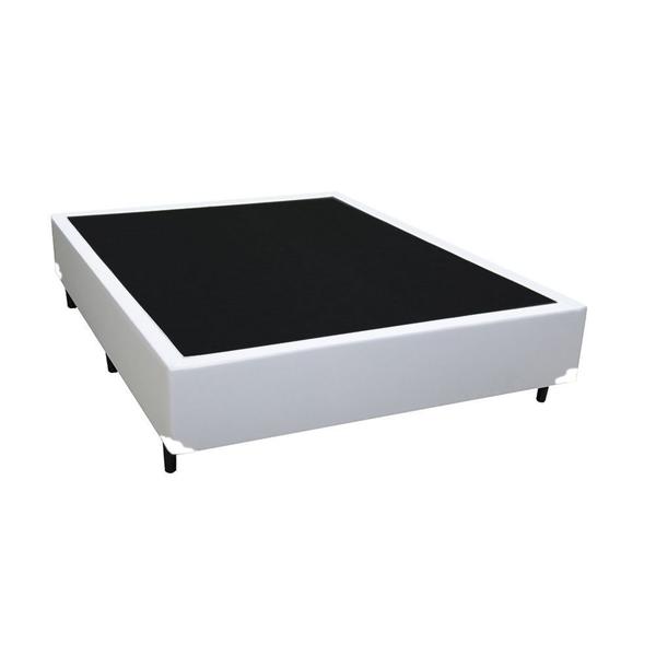 Imagem de Cama Box Queen Colchão Espuma D33 Bordado + Box Sintético Branco Serra Negra 56x158x198