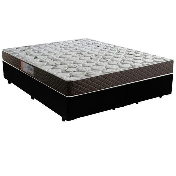 Imagem de Cama Box Queen Colchão Mola Ensacada Belos Sonhos + Box Sintético 66x158x198 Preto