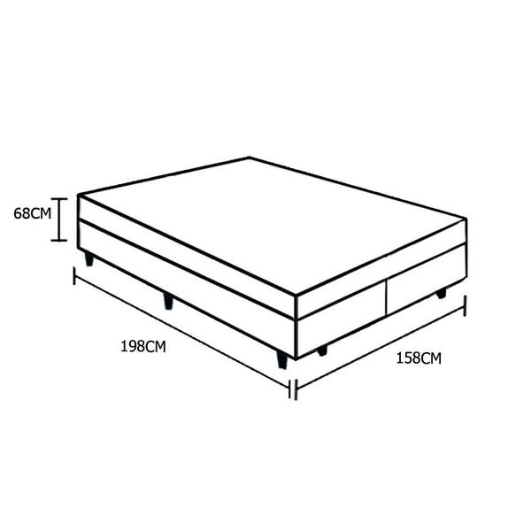 Imagem de Cama Box Queen Colchão Mola Ensacada Belos Sonhos + Box Sintético 68x158x198 Cinza