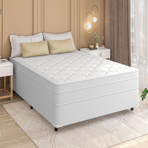 Imagem de Cama Box Queen + Colchão Mola Ensacada Don Confort Europillow 158x198x74cm