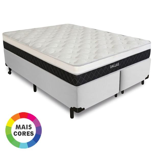 Imagem de Cama Box Queen + Colchão Molas Ensacadas Dallas D33 158x198x58cm Várias Cores