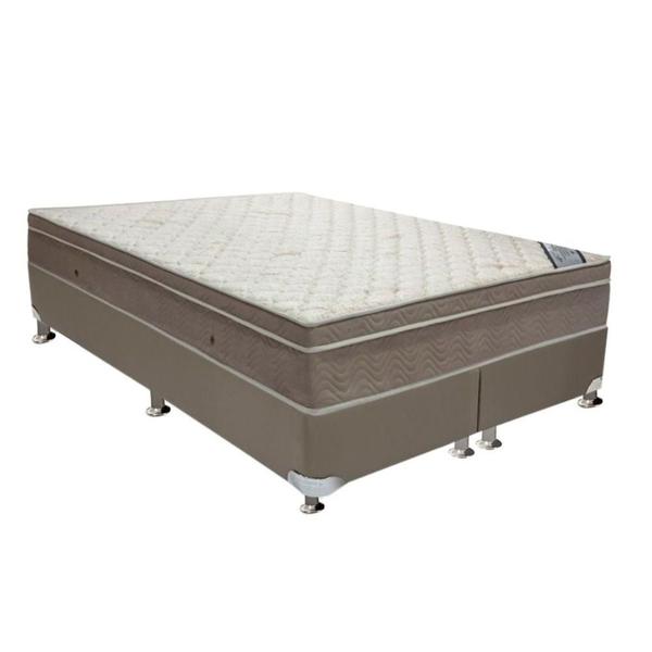 Imagem de Cama Box Queen: Colchão Molas Ensacadas Ortobom SuperPocket Light Saúde + Base CRC Suede Bege(158x198)