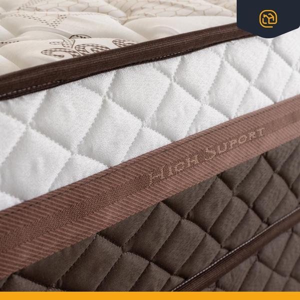 Cama Box Queen + Colchão Siena Molas Ensacadas Marrom 158x198x59cm - Suporta até 110kg Por Pessoa - Lucas Colchões Imagem de Cama Box Queen + Colchão Siena Molas Ensacadas Marrom 158x198x59cm - Suporta até 110kg Por Pessoa