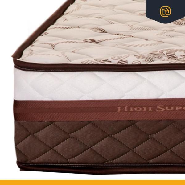 Cama Box Queen + Colchão Siena Molas Ensacadas Marrom 158x198x59cm - Suporta até 110kg Por Pessoa - Lucas Colchões Imagem de Cama Box Queen + Colchão Siena Molas Ensacadas Marrom 158x198x59cm - Suporta até 110kg Por Pessoa