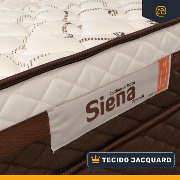 Cama Box Queen + Colchão Siena Molas Ensacadas Marrom 158x198x59cm - Suporta até 110kg Por Pessoa - Lucas Colchões Imagem de Cama Box Queen + Colchão Siena Molas Ensacadas Marrom 158x198x59cm - Suporta até 110kg Por Pessoa