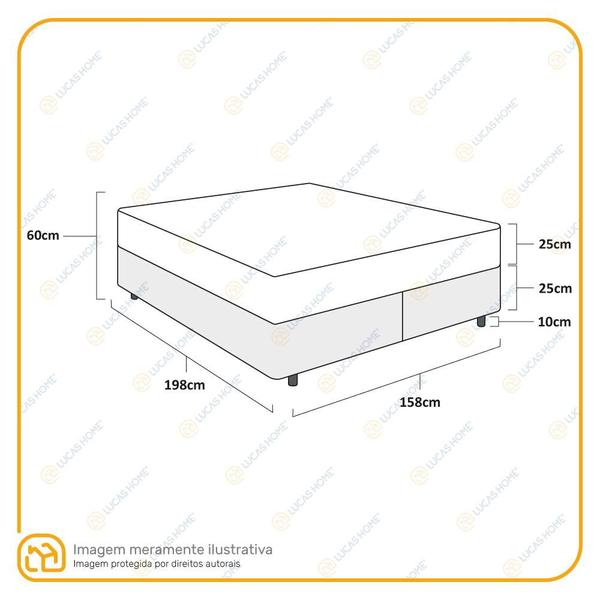 Imagem de Cama Box Queen Marrom + Colchão De Molas Ensacadas - Ortobom - AirTech SpringPocket 158x198x65cm