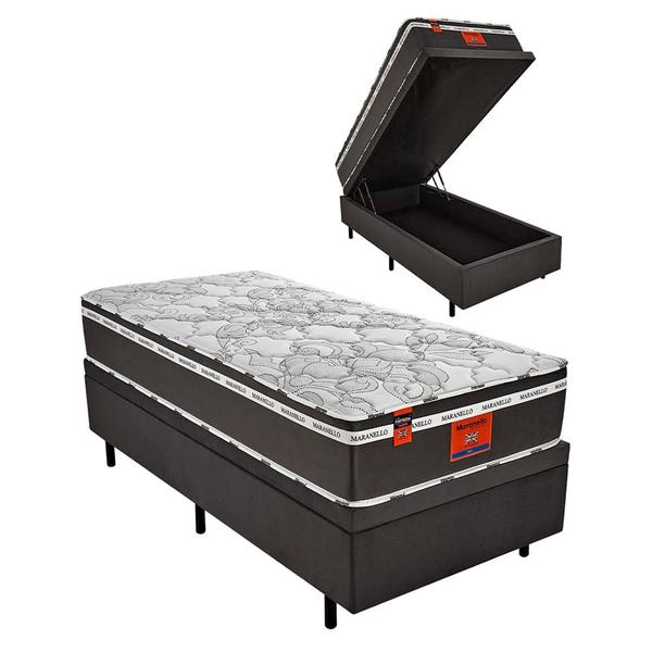 Imagem de Cama Box Solteiro Americano Baú Molas Pocket New Maranello Fortezza 96x203