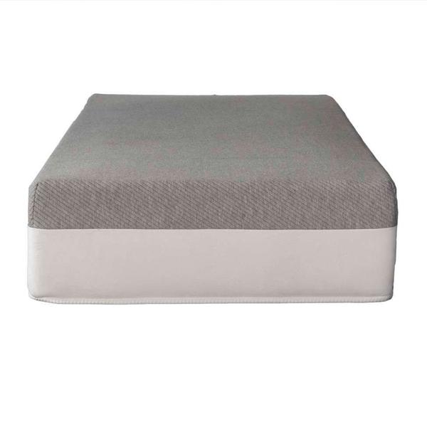 Imagem de Cama Box Solteiro Azul com Colchão Guldi Dream Mola Ensacada (30x88x188) e 1 Travesseiro Guldi Soft Nasa Cinza e Branco