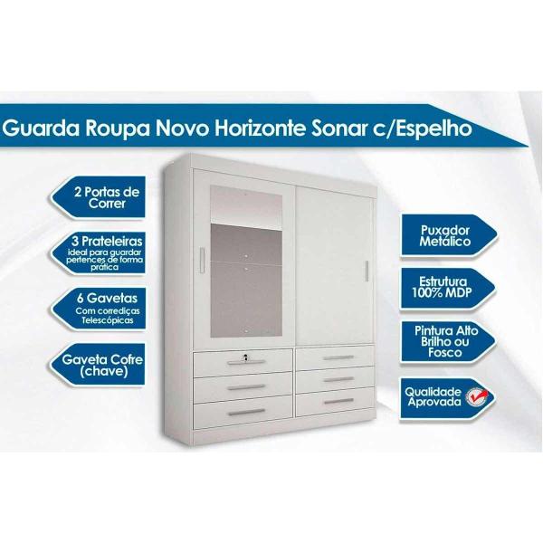 Imagem de Cama Box Solteiro + Colchão Comfortpedic D33 + Guarda Roupa Sonare Canela