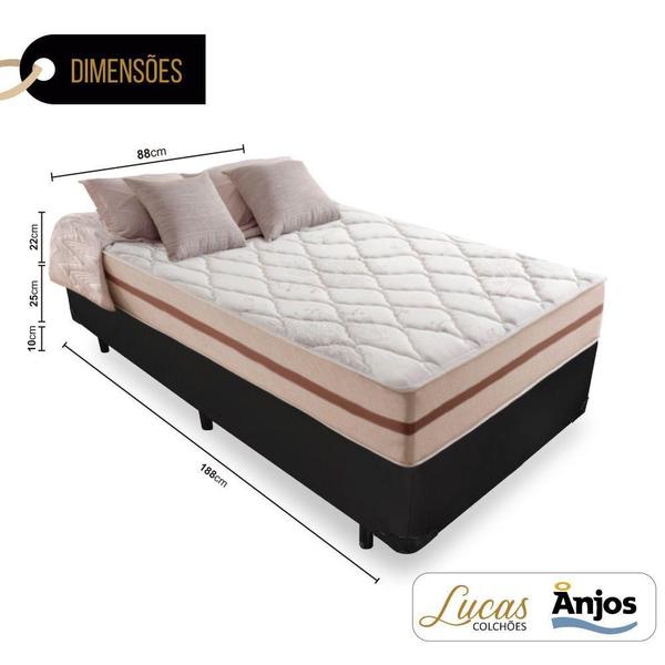 Imagem de Cama Box Solteiro + Colchão de Molas Ensacadas - Anjos - Classic 88cm