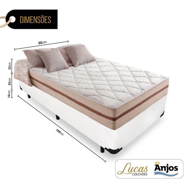 Imagem de Cama Box Solteiro + Colchão de Molas Ensacadas - Anjos - Classic 88cm