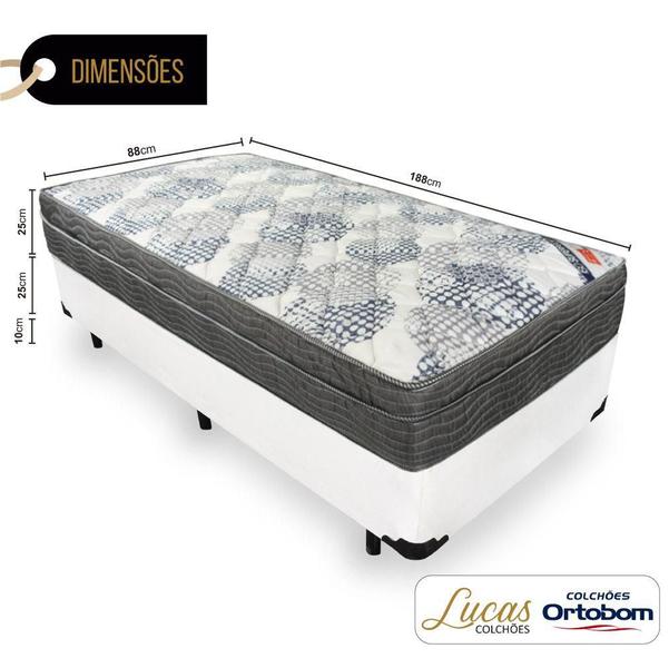 Imagem de Cama Box Solteiro + Colchão De Molas Ensacadas - Ortobom - ISO SuperPocket 88cm 