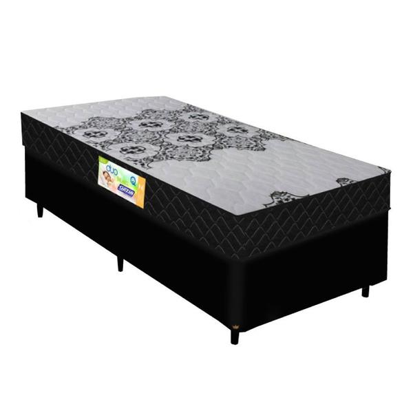 Imagem de Cama Box Solteiro Colchão Espuma D33 Firme Duo 88x188x60cm 100kg por pessoa