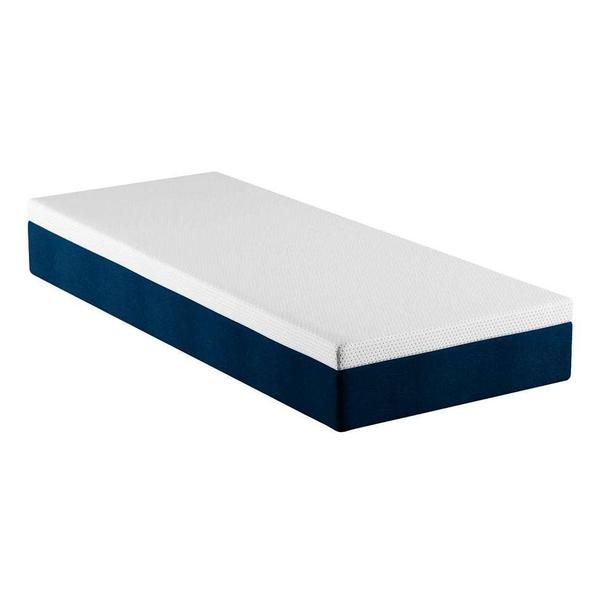 Imagem de Cama Box Solteiro com Colchão Mola Ensacada Guldi Firme II Branco e Azul