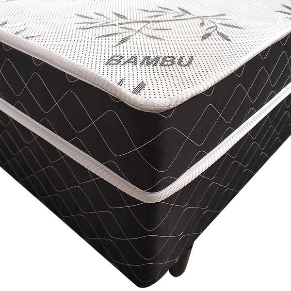 Imagem de Cama Box Solteiro Conjugado Benfica Espuma D33 Ortopédica 88x188x50cm Vstore