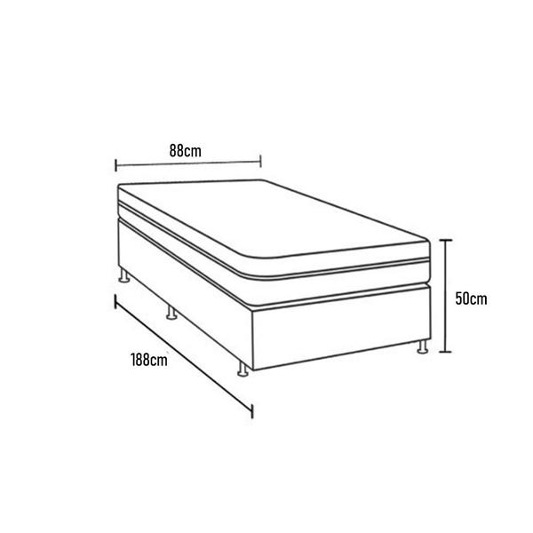 Imagem de Cama Box Solteiro Conjugado Poliéster Espuma 5cm Ayman Móveis 50x88x188