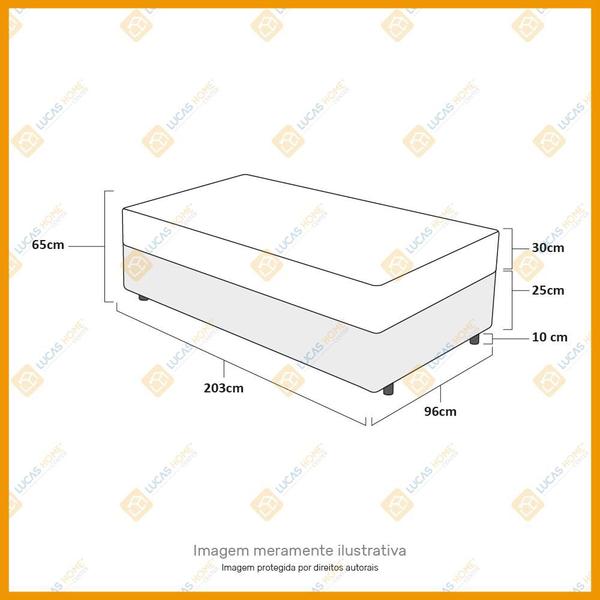 Imagem de Cama Box Solteiro King Preta + Colchão de Molas Ensacadas - Probel - Pro Sleep Max - 96x203x65cm