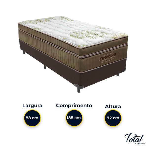 Cama Box Solteiro Marrom e Colchão Gold Ultragel Molas ensacadas Ortobom Imagem de Cama Box Solteiro Marrom e Colchão Gold Ultragel Molas ensacadas Ortobom