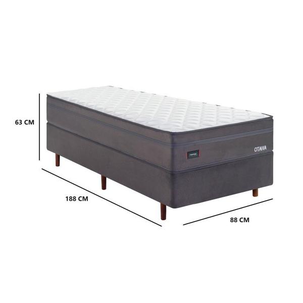 Imagem de Cama Box Solteiro Molas 88x188cm Multispiral Otawa