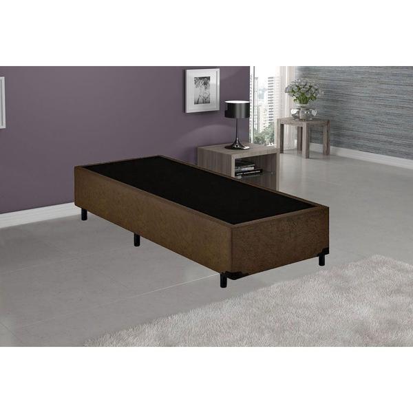 Imagem de Cama Box Solteiro NK Camas Suede Marrom 40x78x188