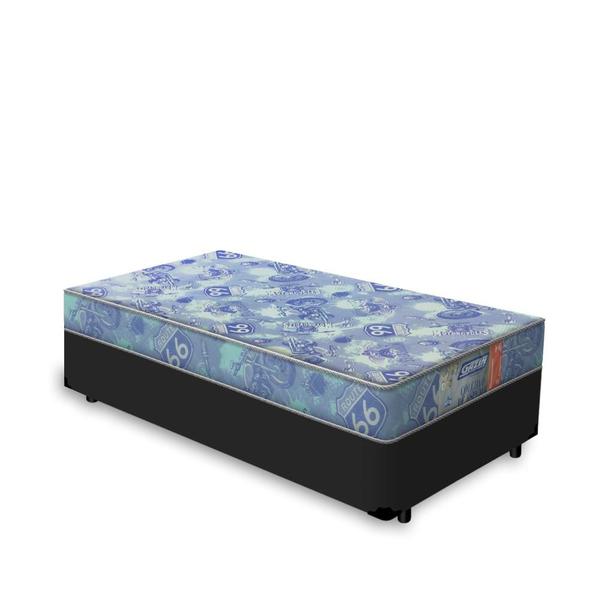 Imagem de Cama Box Solteiro Preta + Colchão de Espuma D20 - Gazin - Supreme 88x188x37cm