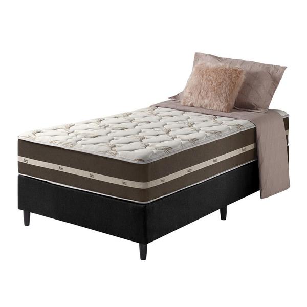 Cama Box Solteiro Preto + Colchão Molas Ensacadas Las Vegas 88x188x65cm - Zidi Imagem de Cama Box Solteiro Preto + Colchão Molas Ensacadas Las Vegas 88x188x65cm