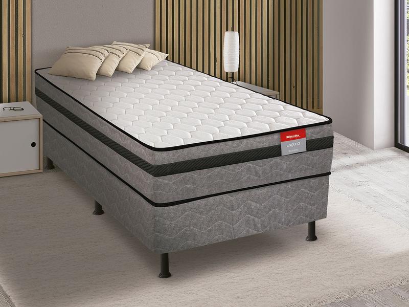 Cama Box Solteiro Reconflex Conjugada de Mola - Ensacada 52x88x188cm Laguna Cama Box Solteiro Reconflex Conjugada de Mola - Ensacada 52x88x188cm Laguna