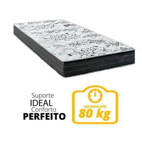 Imagem de Cama Box Solteiro - Tecido Sintético Marrom com Colchão Extra Firme D28 - Suporta 80Kg