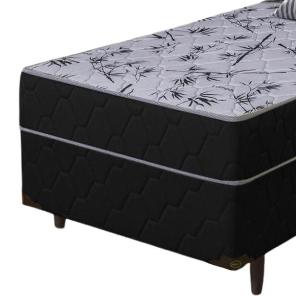 Imagem de Cama box Suiça Solteiro com molas ensacadas 88x188x60 Preto