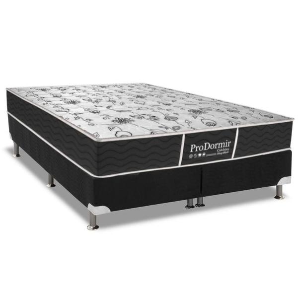 Imagem de Cama Box Viúva: Colchão Molas Bonnel Probel  ProDormir Sleep + Base CRC Suede Black(128x188)