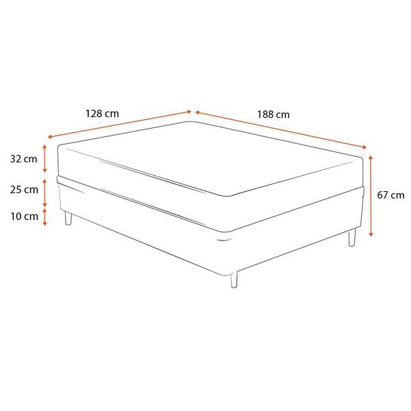 Cama Box Viúva Marrom + Colchão De Molas Ensacadas - Probel - Evolution 128x188x67cm Imagem de Cama Box Viúva Marrom + Colchão De Molas Ensacadas - Probel - Evolution 128x188x67cm