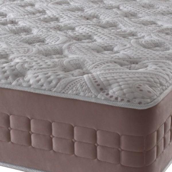 Imagem de Cama BoxColchão Casal Queen Richesse Molas Ensacadas 158x198x73cm Rosa e Branco Anjos