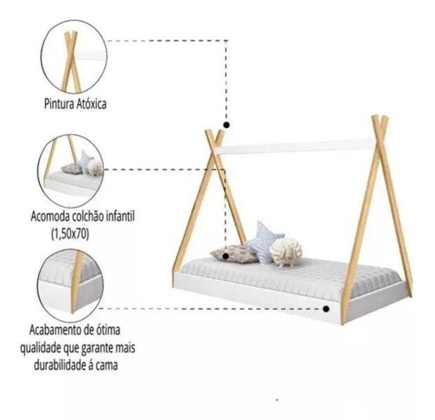 Imagem de Cama Cabana Com Colchão Incluso -lbx  Montessori Bella