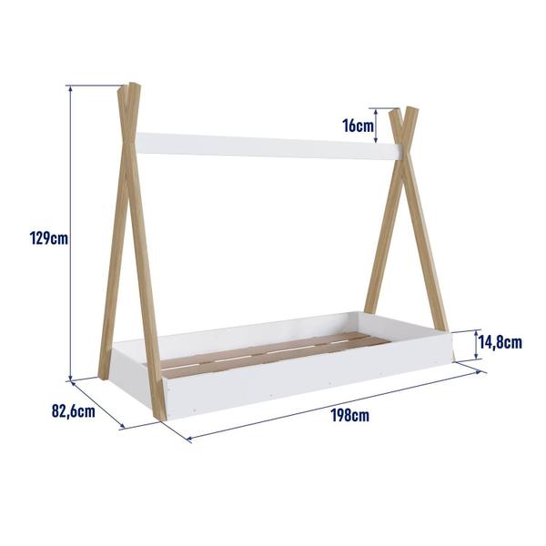 Imagem de Cama Cabana de Solteiro 198cm X 129cm X 82,6cm Itapuã/Branco