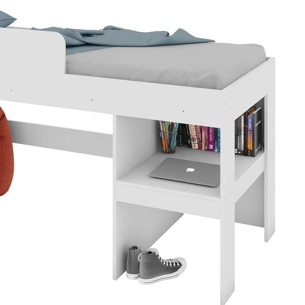 Imagem de Cama Cabaninha Com Colchão Solteiro Infantil Branco Fantasia Shop JM