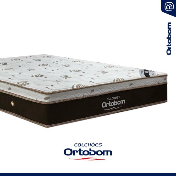 Imagem de Cama + Cabeceira Genebra Bouclé com Colchão de Molas Ensacadas Ortobom Sleep King Queen 158cm