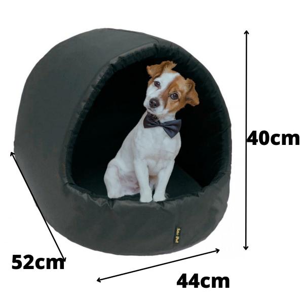 Imagem de Cama Caminha Toca Ninho Iglu Para Pets Cachorro Emborrachada Tamanho G 52x44x40 cm São Pet Azul