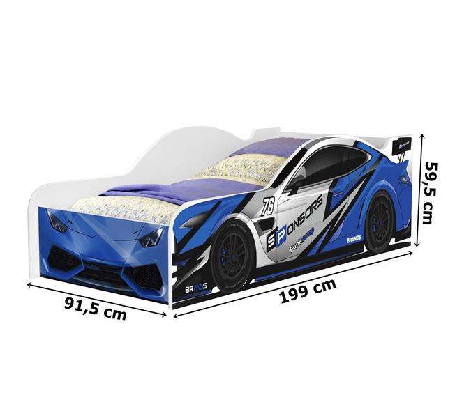 Cama Carro 11 Solteiro Adesivada VJ Móveis Imagem de Cama Carro 11 Solteiro Adesivada VJ Móveis