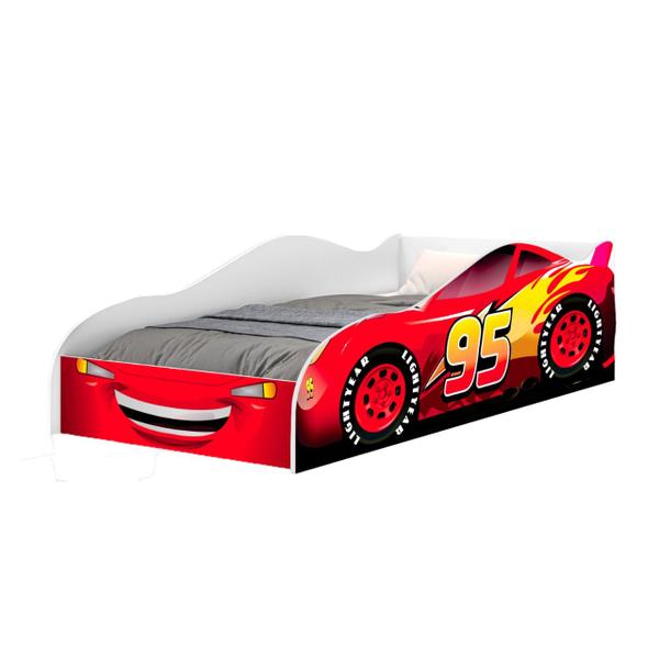 Imagem de Cama Carro de Solteiro Mcqueen 95 Com Colchão