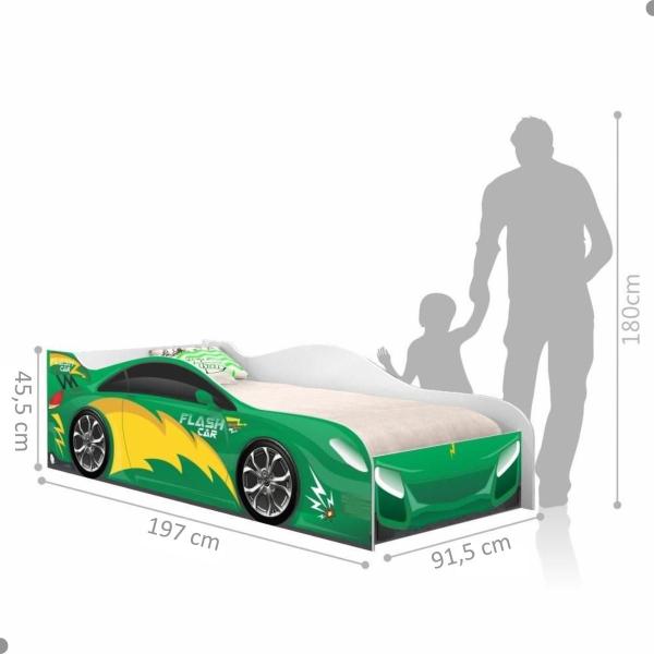 Imagem de Cama Carro Fast Menino Verde Solteiro