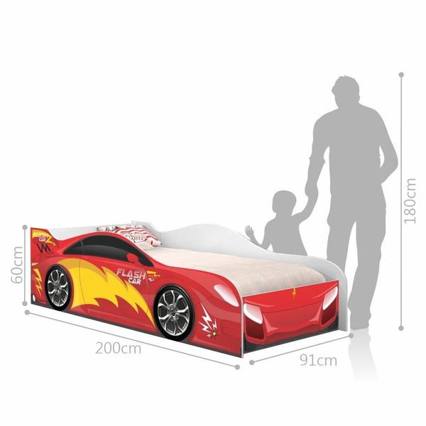 Imagem de Cama Carro Fast Menino Vermelho Solteiro Com Colchão