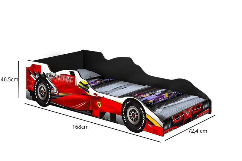 Imagem de CAMA CARRO FORMULA 1 SOLTEIRO VERMELHO J&A Móveis