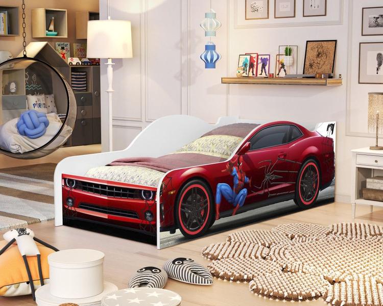 Imagem de Cama Carro Homem Aranha Infantil Menino Menina Casinha Grade Elegante Cercado Solteiro Crianças Caminha Boneca Cabana Resistente Bebê