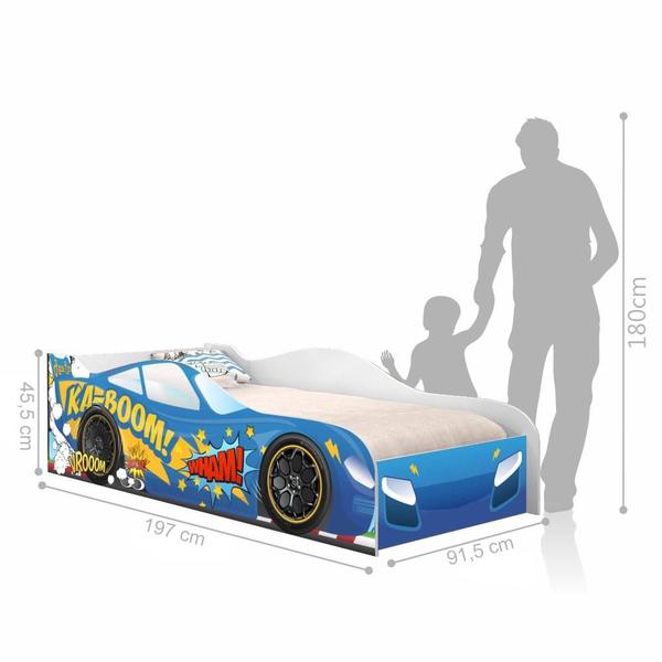 Imagem de Cama Carro Kaboom Azul Solteiro Com Colchão