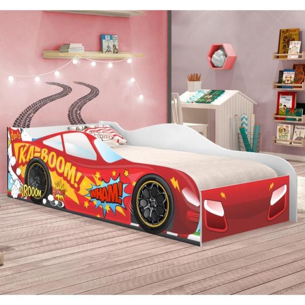 Imagem de Cama Carro Kaboom Vermelho Solteiro Com Colchão