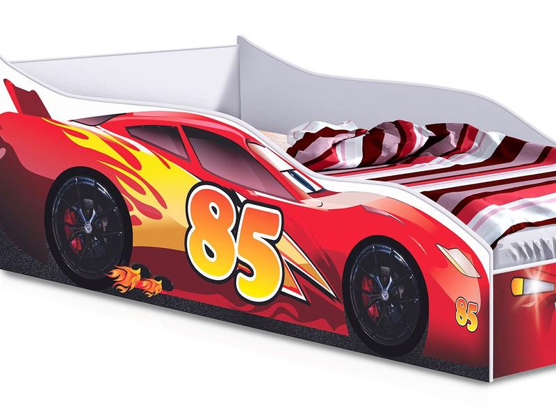 Imagem de Cama Carro McQueen Vermelho com Colchão Infantil