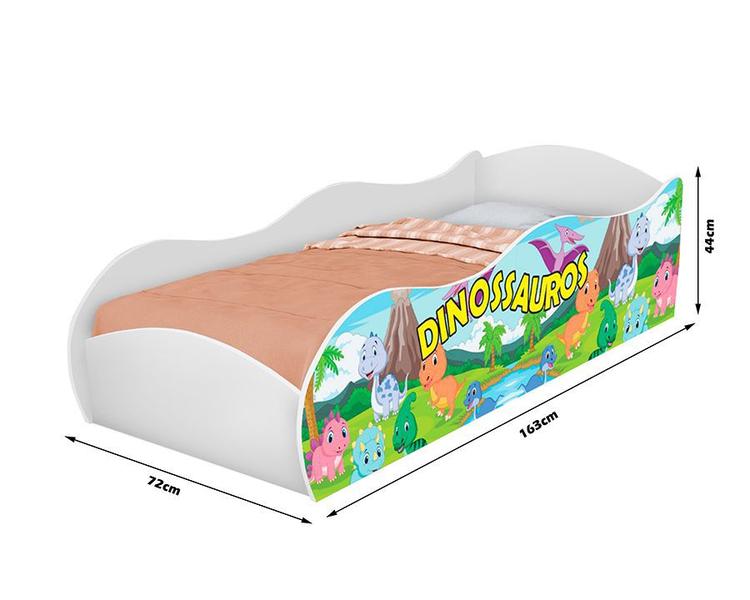 Imagem de Cama Carro quarto Infantil MDF com proteção lateral adesivada personagem