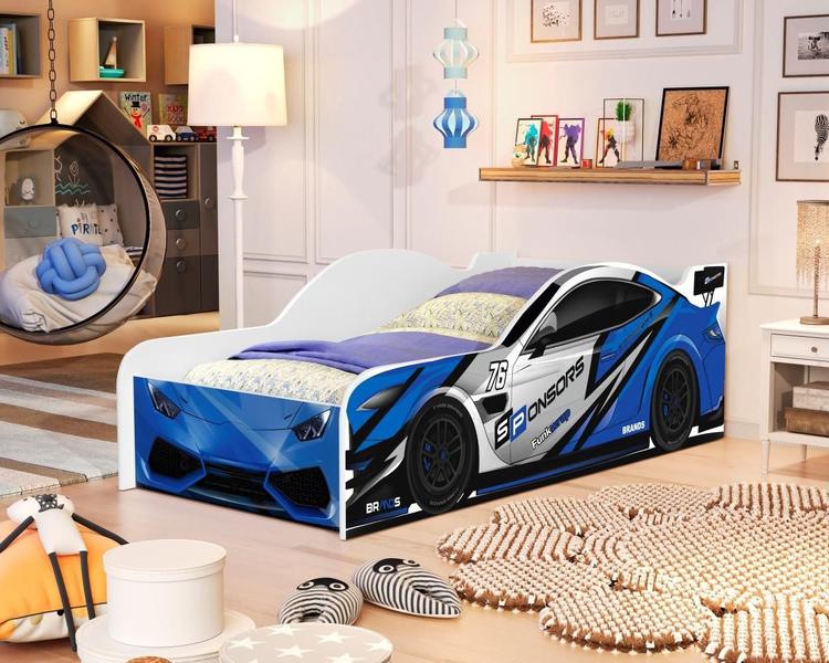 Imagem de Cama Carro Solteiro Azul Full com Colchão