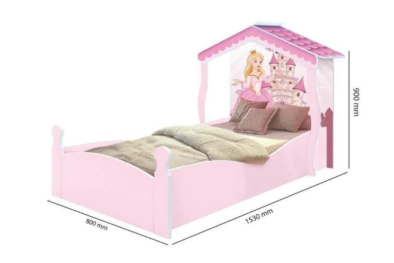 Imagem de Cama Casa Infantil Rosa Com Estampa Decorada 100% MDF Cor Rosa